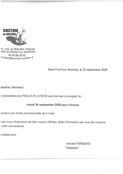 FERMETURE DECHETTERIE